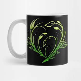 Green Plants Forming Heart - Vegetarian Go Vegan Mug